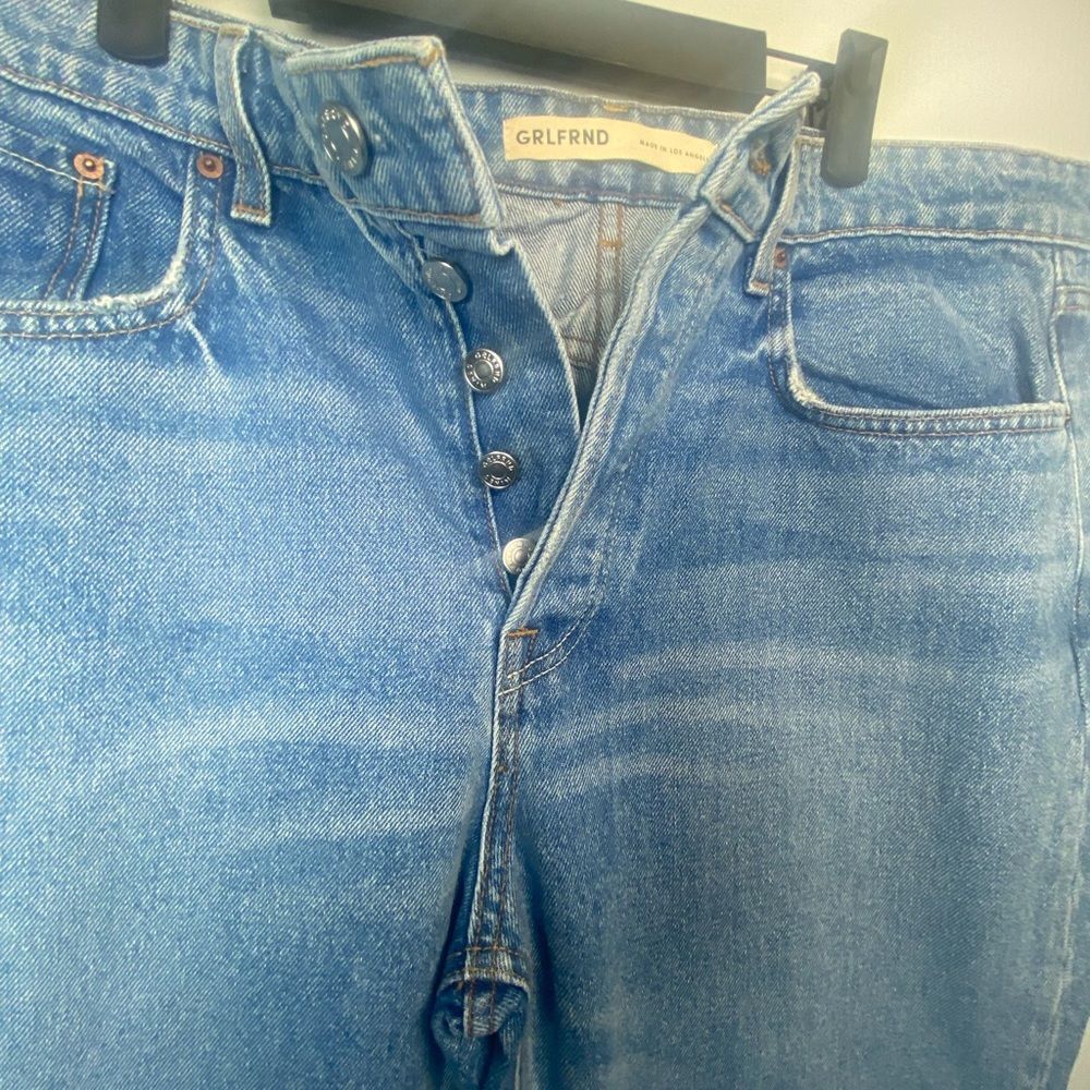 GRLFRND Light Blue Distressed Relaxed Jeans - Picture 3 of 7